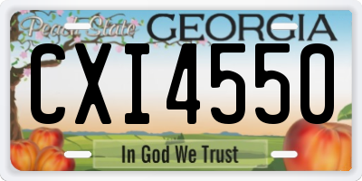 GA license plate CXI4550