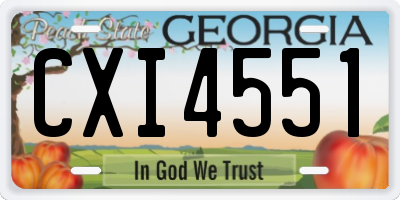 GA license plate CXI4551