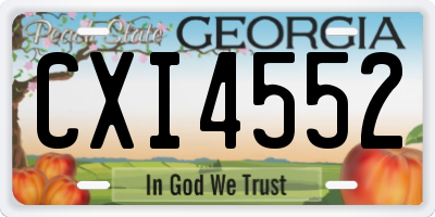 GA license plate CXI4552