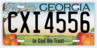 GA license plate CXI4556