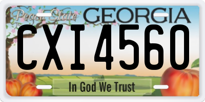 GA license plate CXI4560