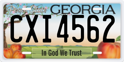 GA license plate CXI4562