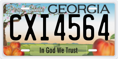 GA license plate CXI4564