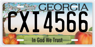 GA license plate CXI4566