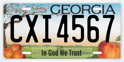 GA license plate CXI4567