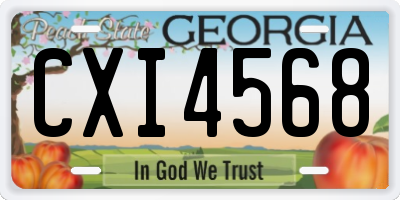 GA license plate CXI4568