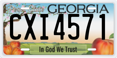 GA license plate CXI4571