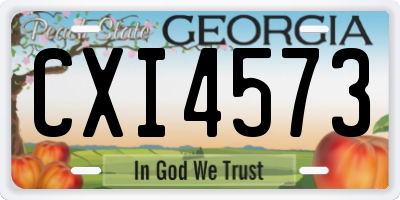 GA license plate CXI4573