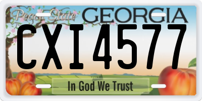 GA license plate CXI4577