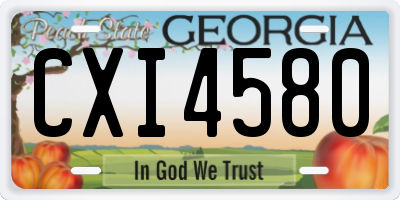 GA license plate CXI4580