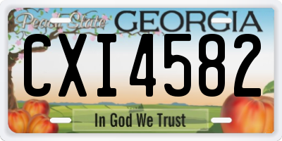 GA license plate CXI4582