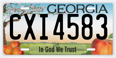 GA license plate CXI4583