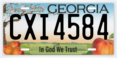 GA license plate CXI4584