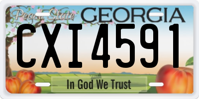 GA license plate CXI4591