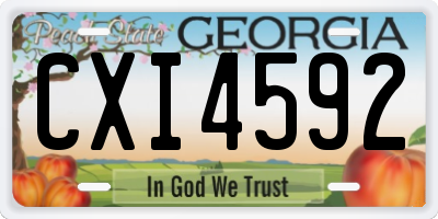 GA license plate CXI4592