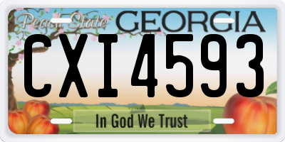 GA license plate CXI4593