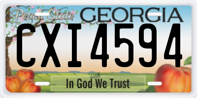 GA license plate CXI4594