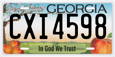 GA license plate CXI4598