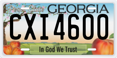 GA license plate CXI4600