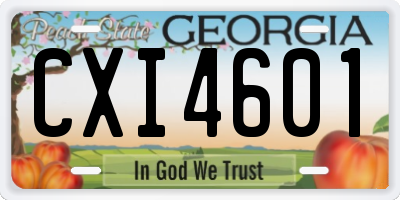 GA license plate CXI4601