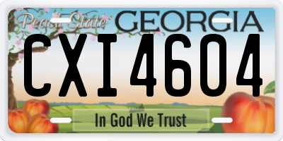 GA license plate CXI4604