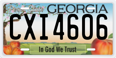 GA license plate CXI4606