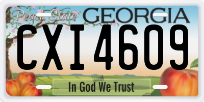 GA license plate CXI4609