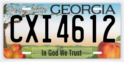 GA license plate CXI4612