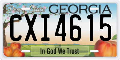 GA license plate CXI4615