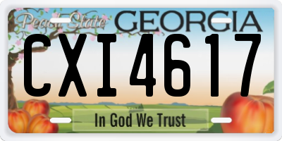 GA license plate CXI4617
