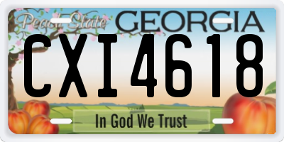 GA license plate CXI4618