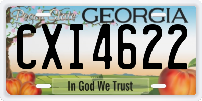 GA license plate CXI4622