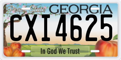 GA license plate CXI4625