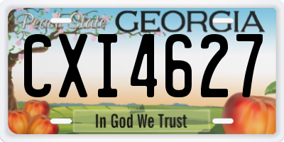 GA license plate CXI4627