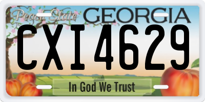 GA license plate CXI4629