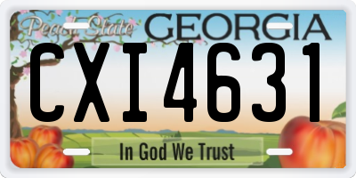 GA license plate CXI4631