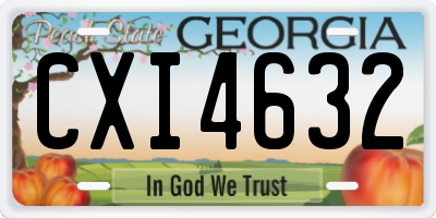 GA license plate CXI4632