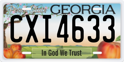 GA license plate CXI4633