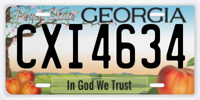 GA license plate CXI4634