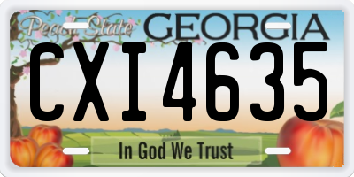 GA license plate CXI4635