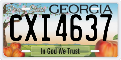 GA license plate CXI4637