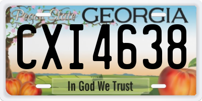 GA license plate CXI4638