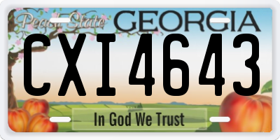 GA license plate CXI4643