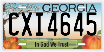 GA license plate CXI4645