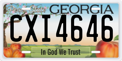 GA license plate CXI4646