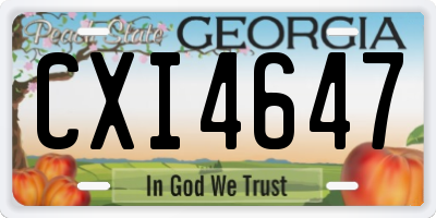 GA license plate CXI4647