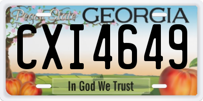 GA license plate CXI4649