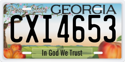 GA license plate CXI4653