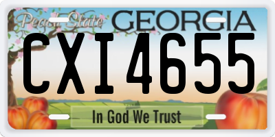 GA license plate CXI4655
