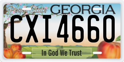 GA license plate CXI4660
